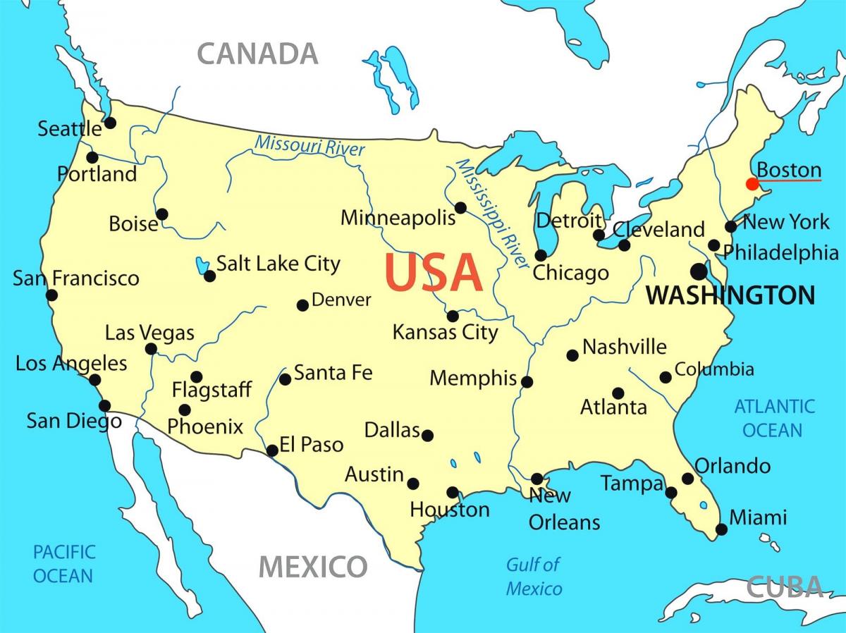 波士顿 在美国地图上